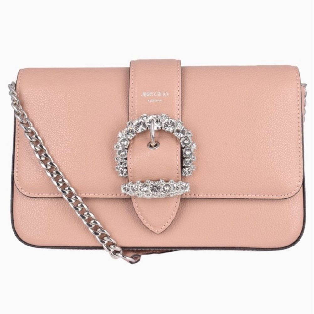 Jimmy Choo Cheri Wallet on Chain/Clutch Nude